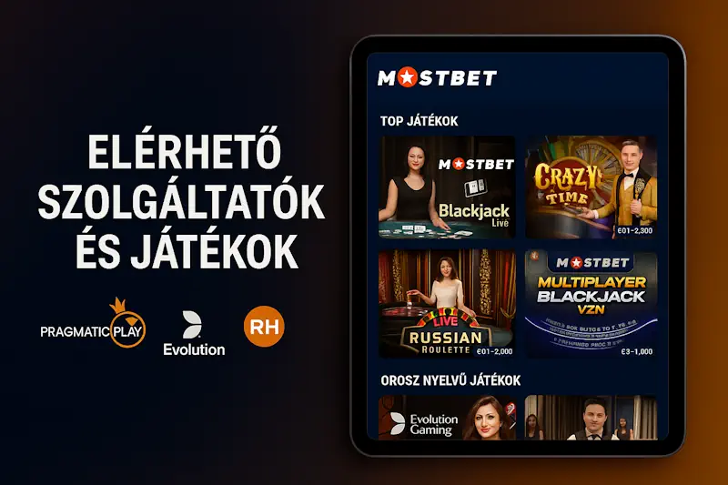 elérhetó szolgáltatók és játékok
